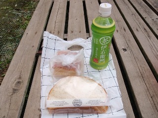 エビカツサンドとミートパイです